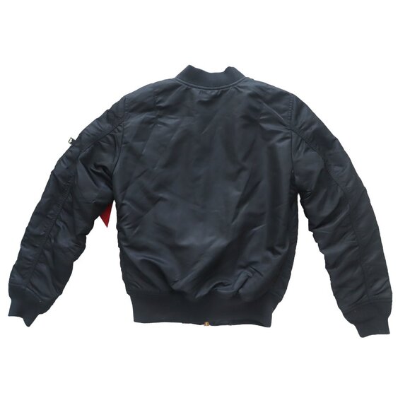 ALPHA INDUSTRIES Women's Black Nylon MA-1 Flight Reversible Zip Bomber Jacket XS - Picture 10 of 11